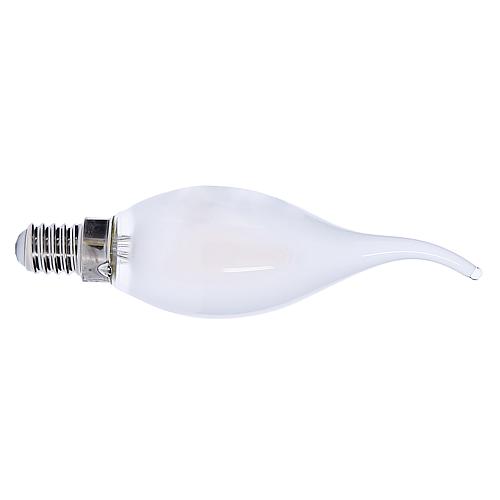 LED Filament-Windstoß-Kerzenlampe E14 , matt, warmweiss