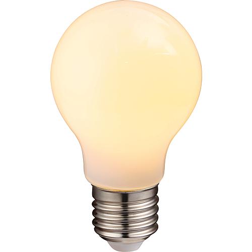 LED Filament Lampe Allgebrauchslampe,  opal, E27 „A60" warmweiß, ohne Schattenbildung, blendfrei