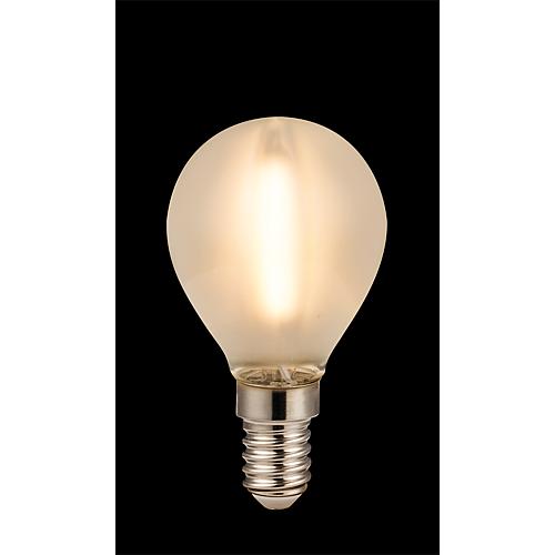 LED Filament-Tropfenlampe, E14 , matt, Warmweiss