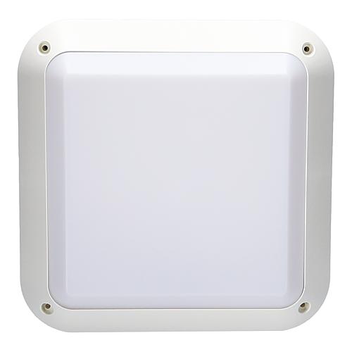 Wand- u. Deckenleuchte, Außenleuchte quadratisch, IP66, weiß mit 2 Abdeckungen (quadratisch / quadratisch halb abgedeckt)