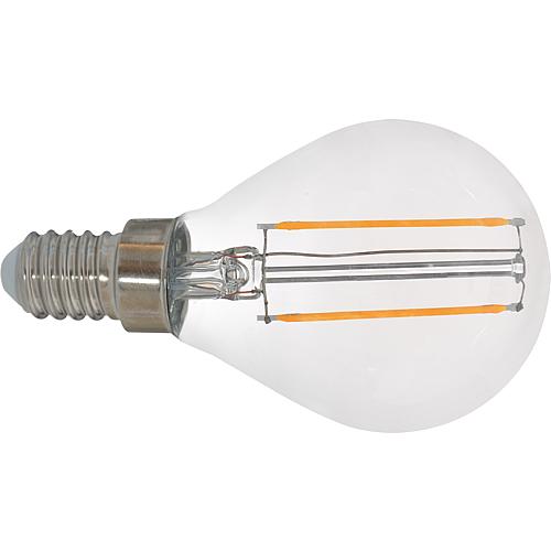 LED Filament-Tropfenlampe, E14 , klar, Warmweiss