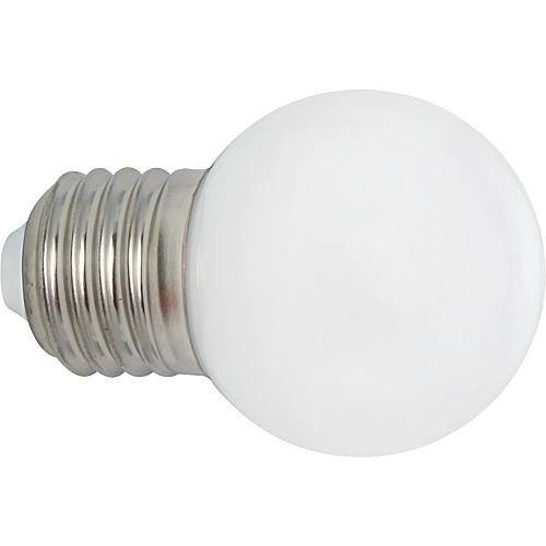LED Deko - Tropfenlampe IP54 E27 0,9W warmweiß opal Ø45mm